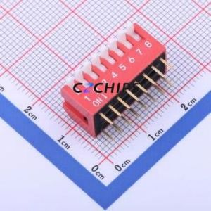KH-1002-CB2.54-8P DIP Switch Through hole Component (THT) Switch Piano Key 8 PC Pin 2.54mm - Product Image 1