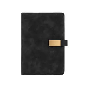 High-quality Materials Sturdy Binding Horizontal Line Leather Size A5 Black Note Books with Your Logo