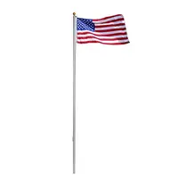 Huis Tuin 25FT Sectionele Aluminium Vlaggenmast Us Amerikaanse Vlag & Gouden Bal Top Kit Halyard Vlag Pole Hardware Commerciële Outdoor