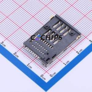 SIM-133-ACP9 SIM Card Connector SMD Connector Self-Return Type Mini SIM Card Card Holder With Card Detection - Product Image 2