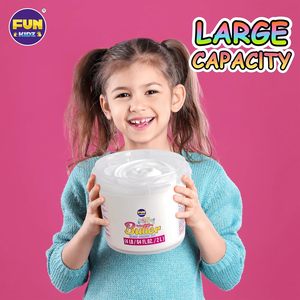 ชุดทำสไลม์สำเร็จรูป FunKidz 4 ปอนด์ กลิ่นมิลค์กี้บัตเตอร์ ขนาด 64 ออนซ์ บรรจุในถัง พร้อมของแถม 29 ชนิด สำหรับบีบเล่น ทำจากพลาสติกทนทาน - Product Image 6