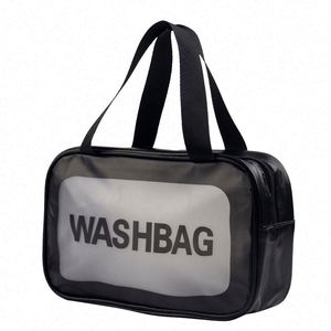 OEM Custom Portable Frosted PVC Toiletry Cosmetic <b>Bag</b> Waterproof <b>Transparent</b> <b>Makeup</b> <b>Bag</b> - Product Image 1