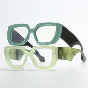 Thời Trang Màu Xanh Ngăn Chặn Ánh Sáng Kính Lunettes De Soleil Kính Mắt Khung Phụ Nữ Cổ Điển Kính Mắt Khung Quang Học - Product Image 1