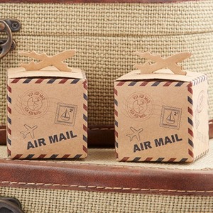 Boîtes à bonbons en papier kraft en forme d'avion, thème voyage, boîte à bonbons avion, boîte cadeau pour mariage, <span class=keywords><strong>anniversaire</strong></span> d'enfants, faveur de fête - Product Image 1