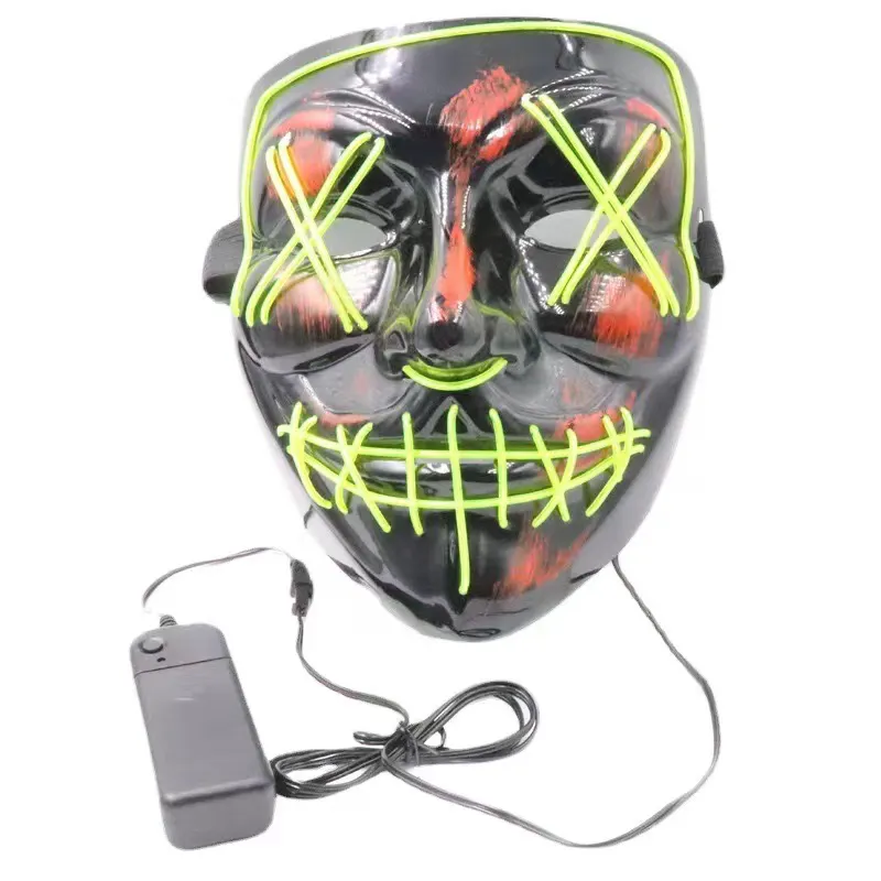 New Halloween Horror Glowing LED Mask for Festive Cosplay Halloween Costume Masquerade, Carnival