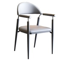 Restaurant de luxe moderne 4 6 8 Ensemble de chaises de salle à manger Hôtel Cuisine Café Cuir Métal Banquet Véranda Traiteur avec accoudoir Design