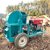 Broyeur de bois de grande branche de verger alimenté par moteur diesel à haute productivité