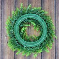 Guirlande en herbe artificielle, couronne de feuilles réalistes en plastique, décoration de Noël pour l'intérieur et l'extérieur, porte, mur, verdure artificielle