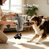 Jouet pour chien de la série Animaux, jouet à mâcher en peluche avec corde et son BB, jouet interactif pour tirer et jouer pour chiens