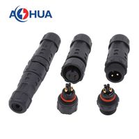 Connecteur DC UL 2 broches M12 à filetage à vis, type fil à fil, circulaire, plastique, mâle/femelle, à souder, connecteur à broches IP67 pour LED
