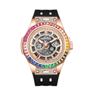 HANBORO Montre mécanique automatique de luxe pour homme Collection Super Bang Bracelet remplaçable à dégagement rapide Pointeur en acier inoxydable
