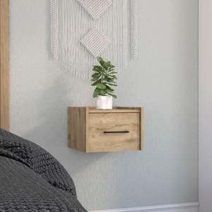 Boa <b>Floating</b> Nightstand Single <b>Drawer</b> Wall Mounted Macadamia Wood Bedroom Side Table - Product Image 1
