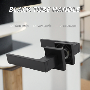 Poignée de porte carrée noire moderne LELONLOCK, dernier design, en alliage de zinc, type divisé, pour salle de bain, chambre, hôtel, <span class=keywords><strong>appartement</strong></span>, facile <span class=keywords><strong>à</strong></span> installer - Product Image 3