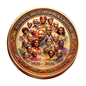 Moneta Commemorativa del 100° Anniversario della Storia Afroamericana USA, Artigianato in Metallo, Decorazione a Tema Patrimonio Culturale, Souvenir Storico - Product Image 2