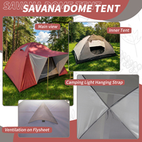 Tente de camping HOSA Outdoor Savana, tente dôme, deux couches, emballage portable, toutes saisons, imperméable, résistante à la pluie, pliable