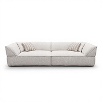 Modernes 3,1m Quadratisches Stoffsofa Minimalistischer Italienischer Stil Wohnzimmersofa mit Chenille-Polsterung 3-Sitzer Gym Villa