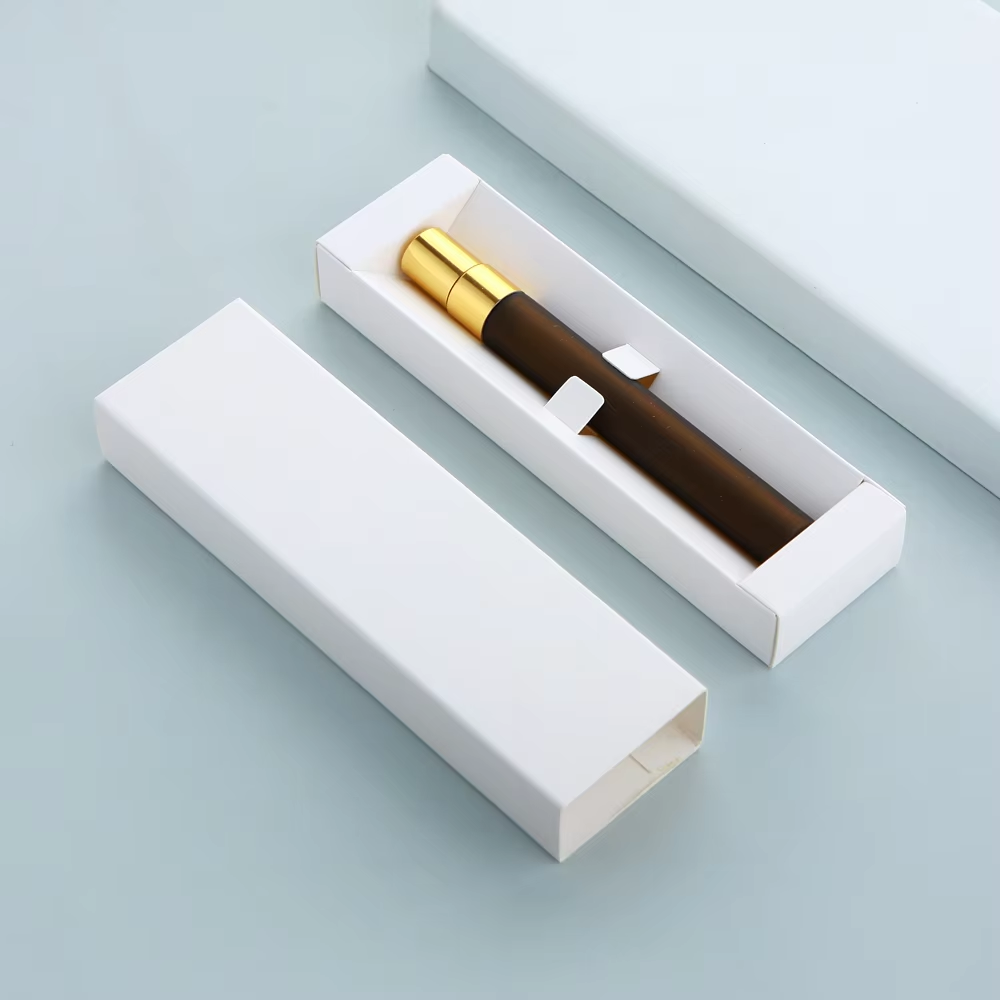 Matte amber perfume bottle + Gold sprayer + White box