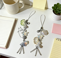 Breloque de téléphone personnalisée style océan estival, mignonne, avec pendentif coquillage et méduse, lanière de sac, porte-clés pour fille et femme