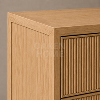Commode de luxe OAKEN à 6 tiroirs en chêne massif, meuble de rangement artisanal pour chambre à coucher, mobilier de maison