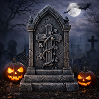 Ornement de croix funéraire vieillie WeiVista, statue en résine gothique, exportateur, décoration de jardin pour Halloween