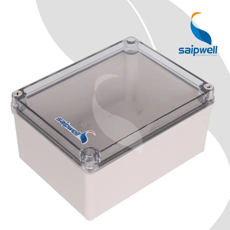 SAIPWELL IP66 Wasserdichte Anschluss dose mit transparenter Abdeckung Benutzer definiertes Gehäuse mit Innen tür Kunststoff box mit klarem Deckel