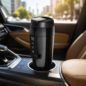 Bouteille Chauffante Intelligente pour Voiture, Tasse <span class=keywords><strong>de</strong></span> <span class=keywords><strong>Voyage</strong></span> Isotherme en Acier Inoxydable à Chauffage Électrique avec Contrôle <span class=keywords><strong>de</strong></span> Température - Product Image 6