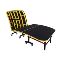 Table d'entraînement de football/soccer C-TOP ZT-S0L, portable, pliable, avec roulettes, en MDF/WPC, 3000x1500x760MM, noir/jaune