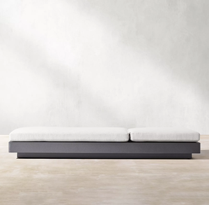 Chaise longue d'extérieur en aluminium personnalisable, noir, jaune, blanc, gris, pour plage, hôtel, villa, cour, style moderne, OEM - Product Image 5