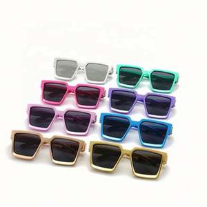 Gafas de Sol Cuadradas Extra Grandes con Marco Grande en Rosa y Amarillo, Diseño Moderno con Logotipo Personalizado 2021, Protección UV400 para Hombre - Product Image 5