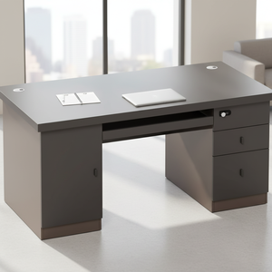 Moderno barato Regular Ejecutivo 0ffice Escritorio de madera maciza <span class=keywords><strong>Standup</strong></span> Empleados estándar Escritorio de recepción de oficina negro - Product Image 1