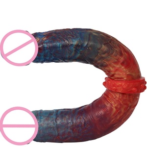LUUK 14.96" Super Long Streamer Color Double <b>Dildo</b> Coral Shape Soft Silicone Anal Plug Sex Toys for Women Lesbian Products - Product Image 4