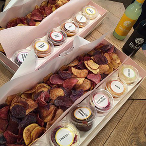 Hipchips personalizados al por mayor, caja de embalaje de alimentos de pastoreo, restaurante, <span class=keywords><strong>London</strong></span>, patatas fritas, caja de patatas fritas con divisor de taza de inmersión - Product Image 2