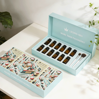 Emballage de boîte rigide en carton cosmétique haut de gamme imperméable personnalisé avec huiles essentielles, peptides, soins de la peau, insert en EVA rigide