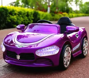 紫色 2.4G 遥控儿童乘坐电动玩具车价格便宜