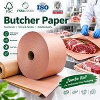 Papier Kraft Brut Non Couché en Rouleaux et Feuilles pour Boucherie, Vente en Gros B2B Direct Usine, Fourniture en Vrac de Papier de Haute Qualité pour Viande