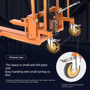 Groothandel Handmatige Hydraulische Heftruck Stapelaar 1-3 Ton Semi-Elektrische Heftruck Polyurethaan Banden Hijsen Stapelaar - Product Image 2
