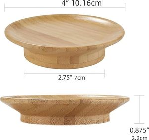 Plateau <span class=keywords><strong>en</strong></span> verre prêt à l'emploi Verre à vin rouge Plaque de nourriture cuite Couvercle supérieur pour empêcher les débris de pulvérisation Couvercle de tasse <span class=keywords><strong>en</strong></span> <span class=keywords><strong>bambou</strong></span> dessous de verre - Product Image 4