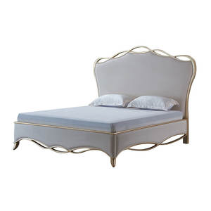 קרקס יוקרה בסגנון צרפתי המלך גודל מיטה מסגרת זהב נייר זהב מגולף המלכה מיטה שינה סטים רהיטים הורים - Product Image 6