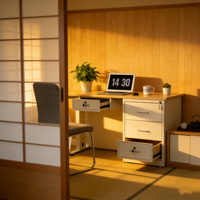 Bureau d'ordinateur d'angle moderne en acier et bois avec cloisons de séparation pour poste de travail individuel en bureau