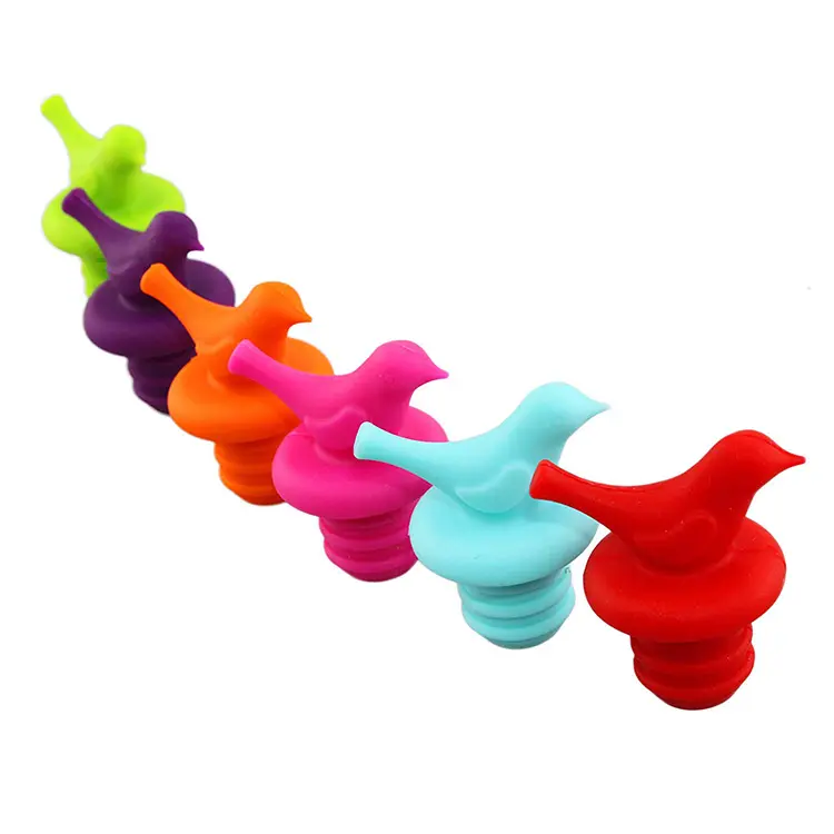 Acessórios de vinho Bonito Decorativo Divertimento Pouco Pássaro Forma de Borracha de Silicone Rolha de Garrafa de Vinho