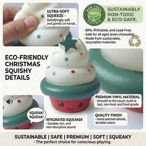 Wholesale Festive XMAS Tree Ice Cream Squeeze Toy Squeaky Vinyl Pet Toy Holiday Themed - Product Image 6