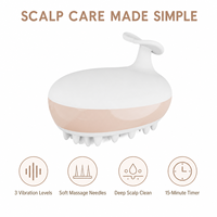 Peigne Masseur Vibrant Rechargeable Blanc pour Cuir Chevelu avec 3 Niveaux, Aiguilles Douces, Chargement Magnétique, Batterie 800 mAh, Minuteur pour Usage Domestique