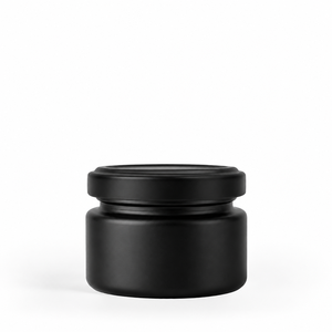 Pot en verre noir mat premium à ouverture rotative 48 mm pour cosmétiques, bougies, miel, épices, logo personnalisé disponible - Product Image 2