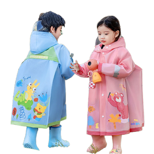 Toptan çocuk yağmurluğu <span class=keywords><strong>EVA</strong></span> uzun su geçirmez ceket sırt çantası hafif panço yağmurluk öğrenciler için - Product Image 1