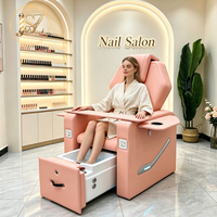 Chaise de Manucure Électrique Rose Inclinable de Luxe avec Massage pour Salon de Manucure et Pédicure – Équipement et Mobilier de Spa pour Ongles – Offre Spéciale