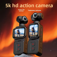 Caméra sportive de poche 5K HD avec stabilisateur, écran tactile 1,69 pouces, anti-tremblement pour activités de plein air, Vlog, carte TF, rotation 90/270°