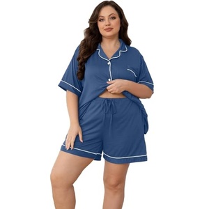 Conjunto de Pijama Corto de Manga Corta para Mujer, Textura Premium Minimalista, Ropa de Dormir Holgada, Personalizable - Product Image 6