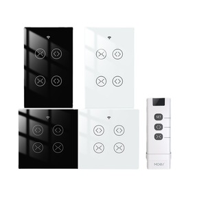 Interrupteur de rideau intelligent Wi-Fi Tuya, contrôle du moteur à 4 cœurs avec application à distance et prise en charge de l'assistant vocal pour l'automatisation de la maison intelligente - Product Image 1