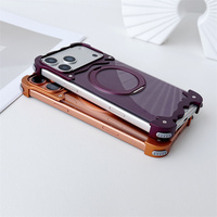 Casing Ponsel Berbahan Akrilik dengan Bingkai Logam Lepas Pasang yang Hemat Biaya untuk iPhone 18 17 16 Pro Max, Dilengkapi Ring Holder 360 dan Penutup Magnetik