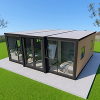 Casa Contenedor Prefabricada con Estructura de Acero, Móvil, Expandible, con Ventana de Vidrio de Piso a Techo